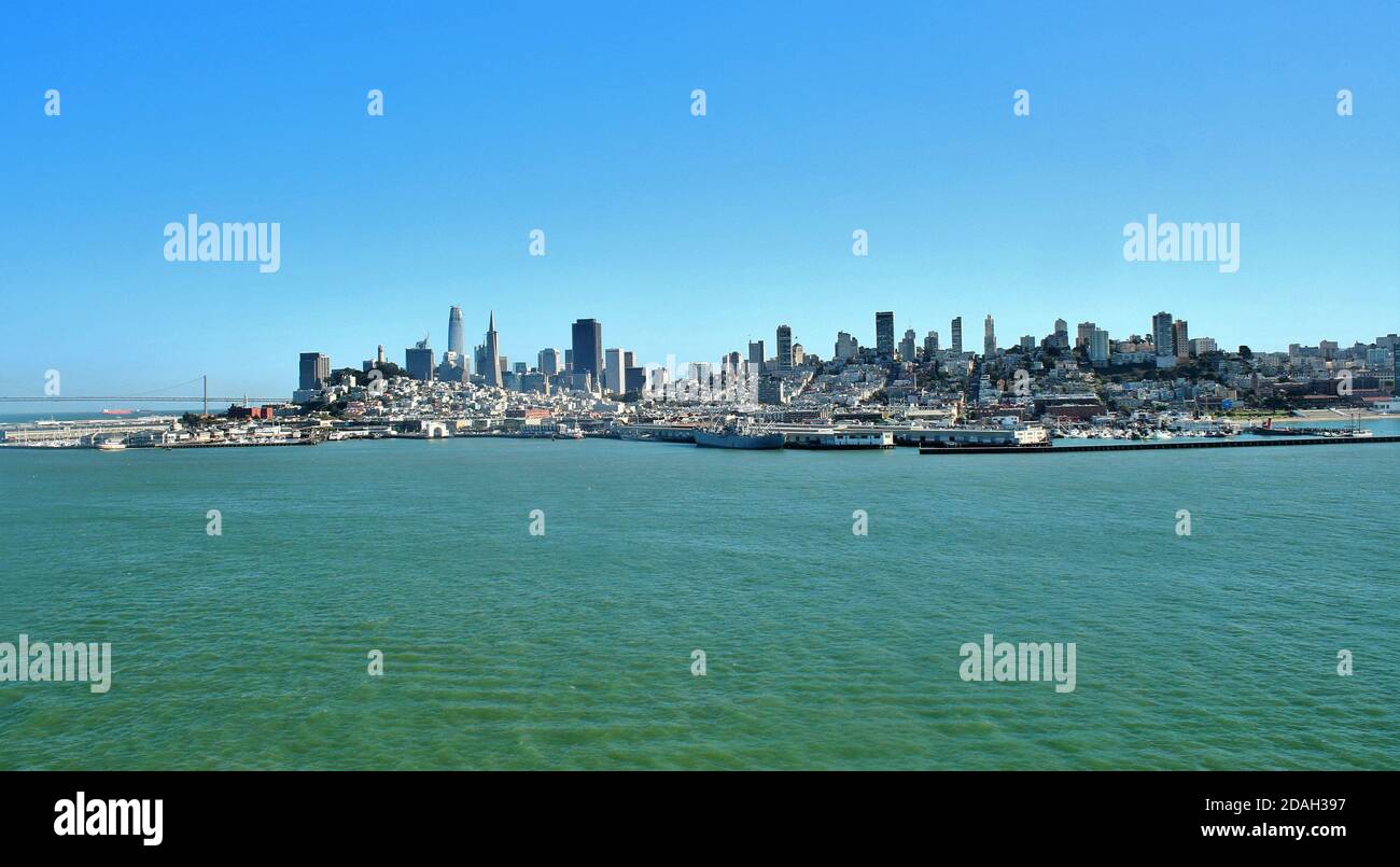 City of San Francisco skyline and water front views Stock Photo