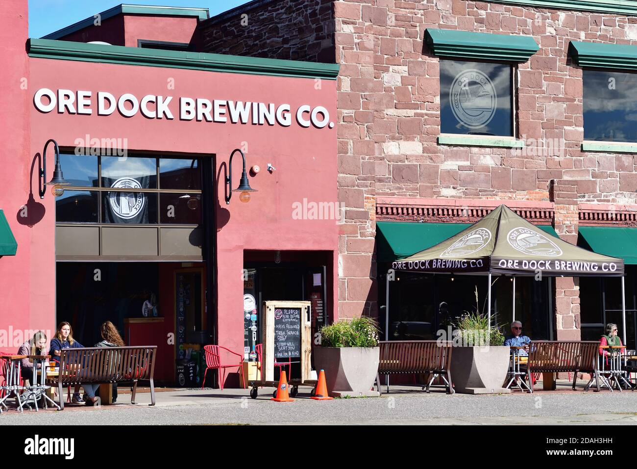 Marquette, Michigan, USA. The Ore Dock Brewing Company in downtown