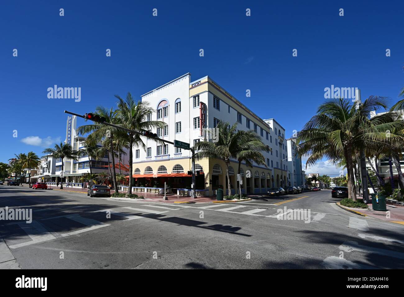 Miami Beach, Florida March 22, 2020 Ocean Drive appears empty as