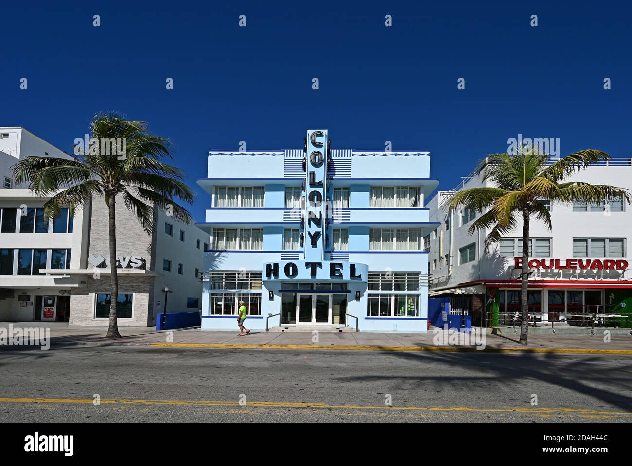 Miami Beach, Florida March 22, 2020 Ocean Drive appears empty as