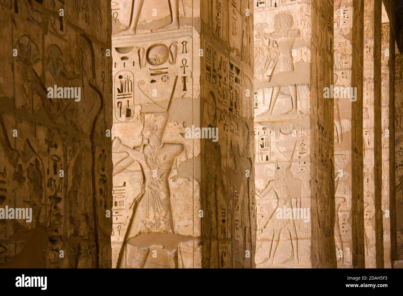 Mortuary Temple of Ramesses III at Medinet Habu, Luxor, Egypt Stock Photo