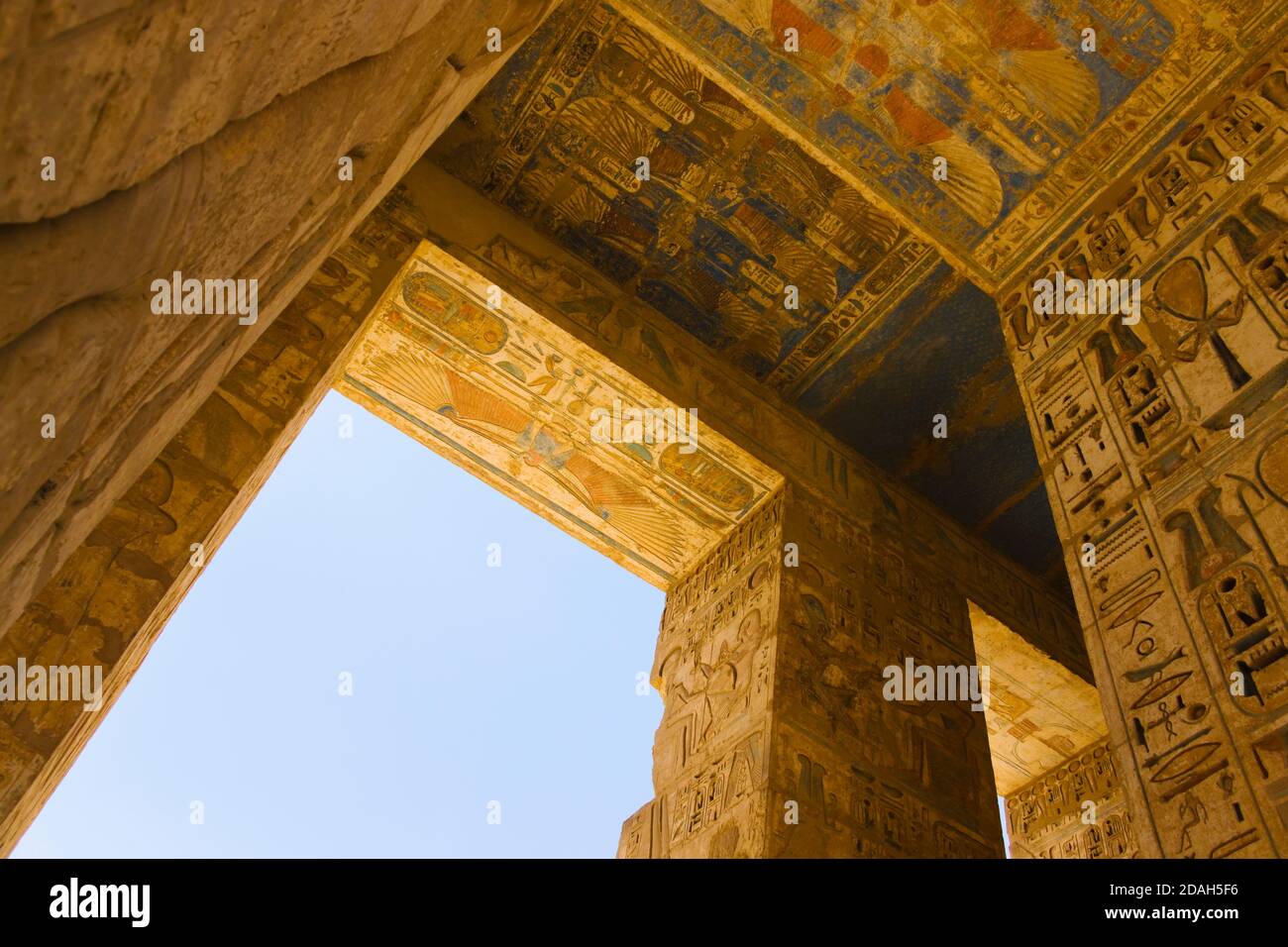 Mortuary Temple of Ramesses III at Medinet Habu, Luxor, Egypt Stock Photo