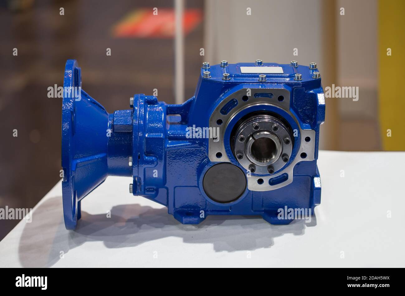 Helical bevel gear reducers. Industrial gearbox Stock Photo