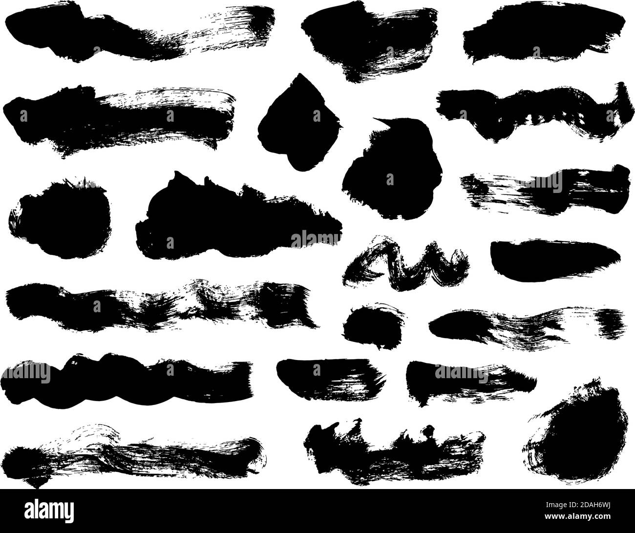 Vector black paint, ink brush strokes and lines Stock Vector Image ...