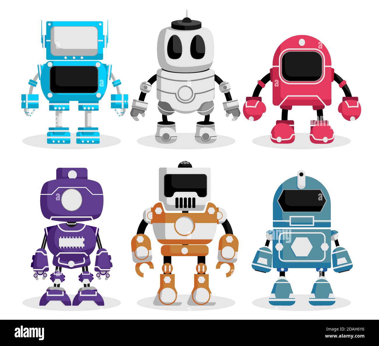 Robot vector characters set. Robotic character with futuristic technology  design for electronics fun and game robots cartoon collection Stock Vector  Image & Art - Alamy