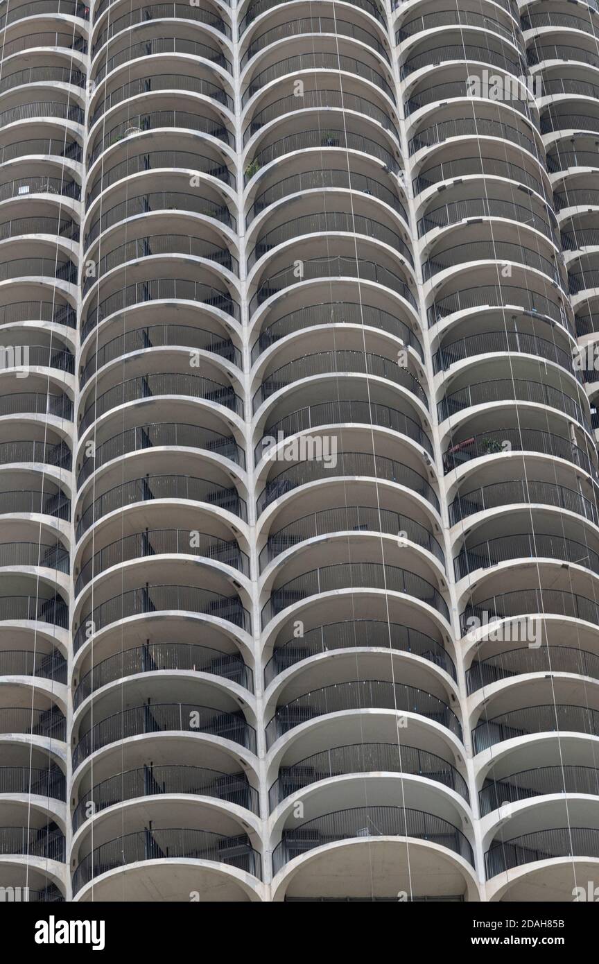 Corn cob tower or Marina City tower in Chicago Stock Photo