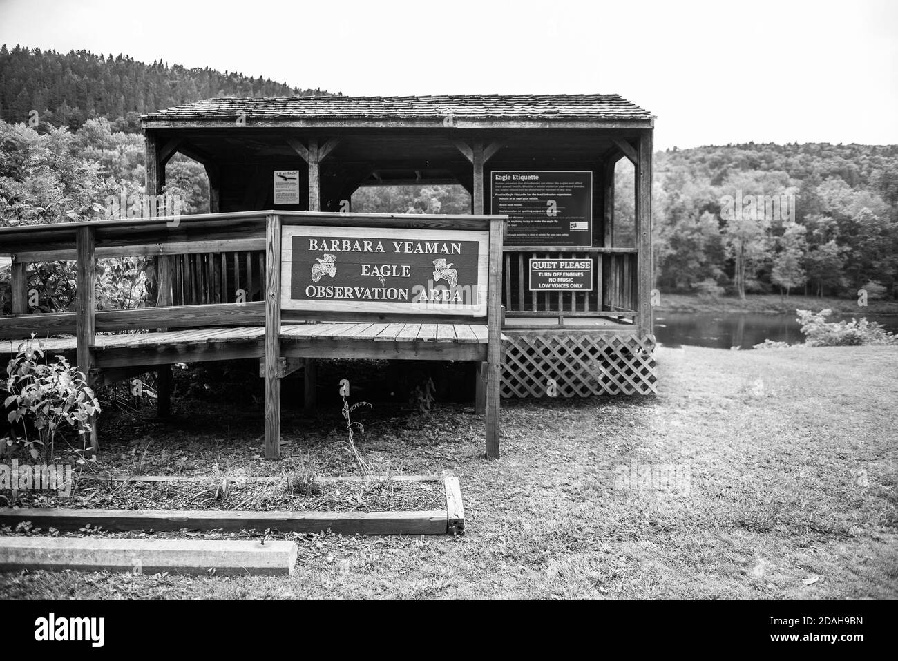 Bald Eagle Observation Area Blind Building in the Poconos of