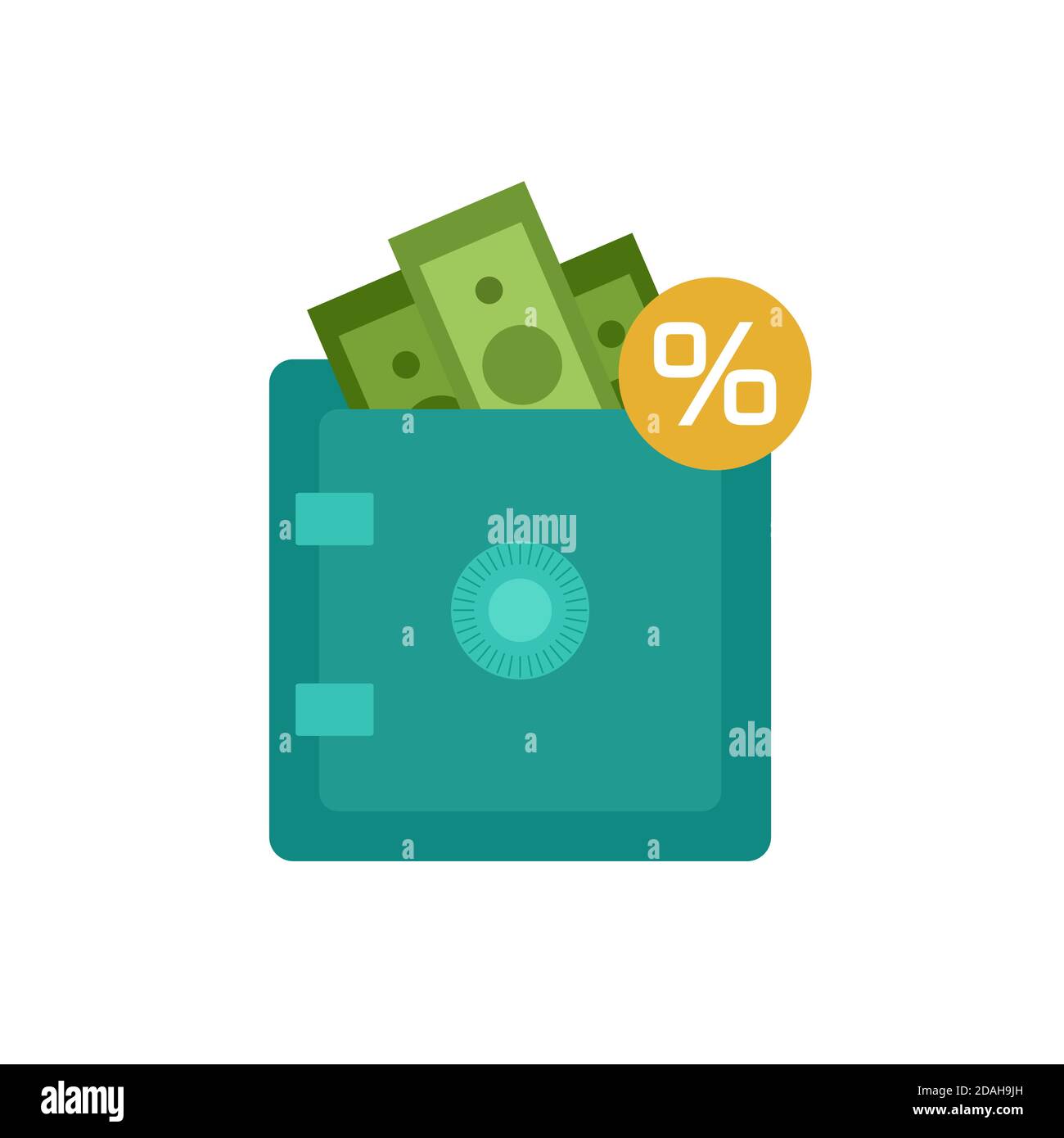 Keep money in deposits with interest. Safe bank vault. Flat