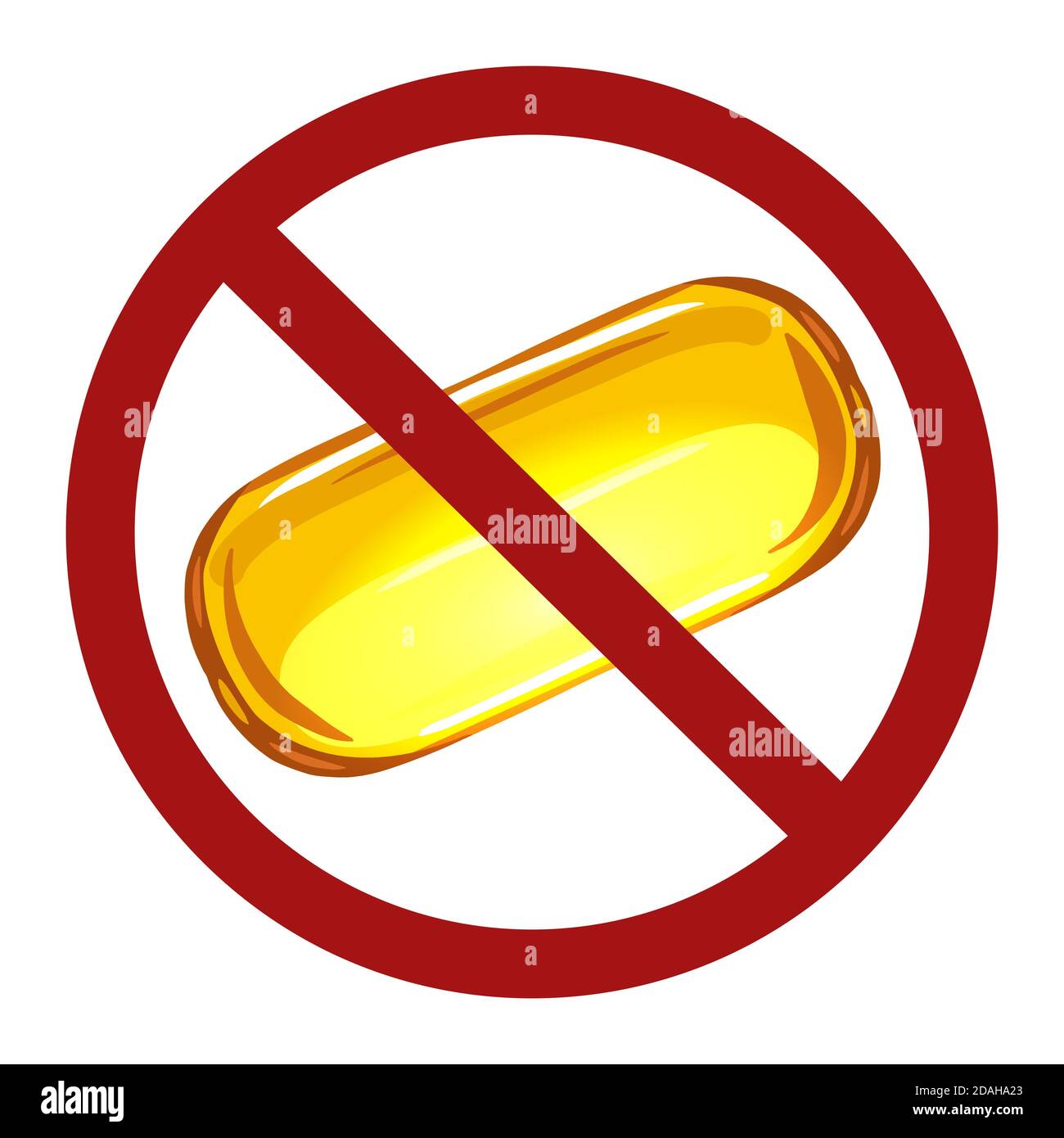 Flat cartoon pills in prohibition sign. The ban on self medication. Do not  take medicine without a doctors prescription. Forbidden fish oil. Vector ob  Stock Vector Image & Art - Alamy
