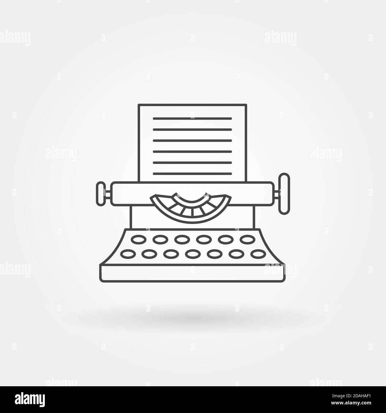 Typing machine icon single isolated with modern line or outline style Stock Vector