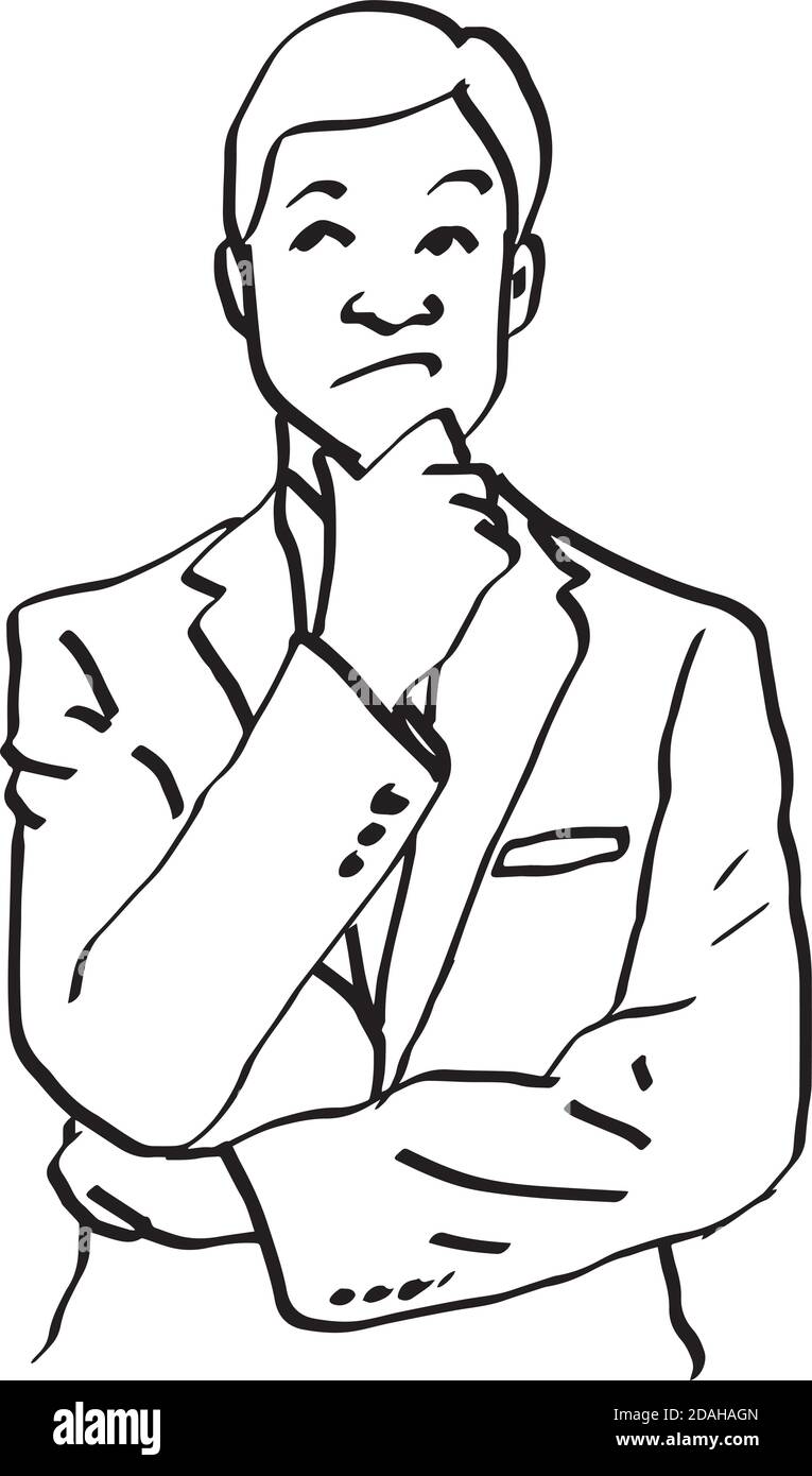 Resting hand on chin Stock Vector Images Alamy