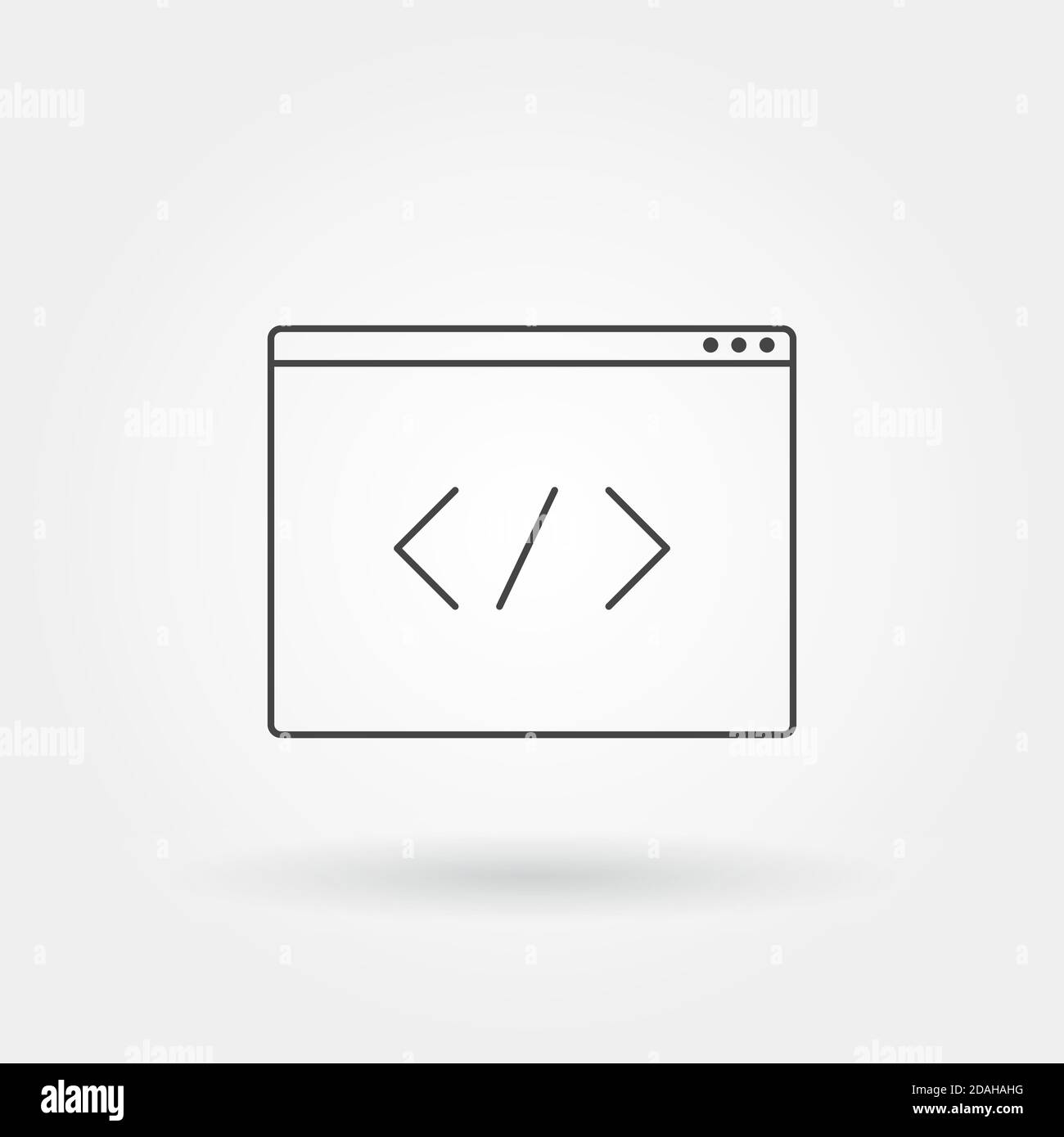 tag code icon single isolated with modern line or outline style Stock Vector