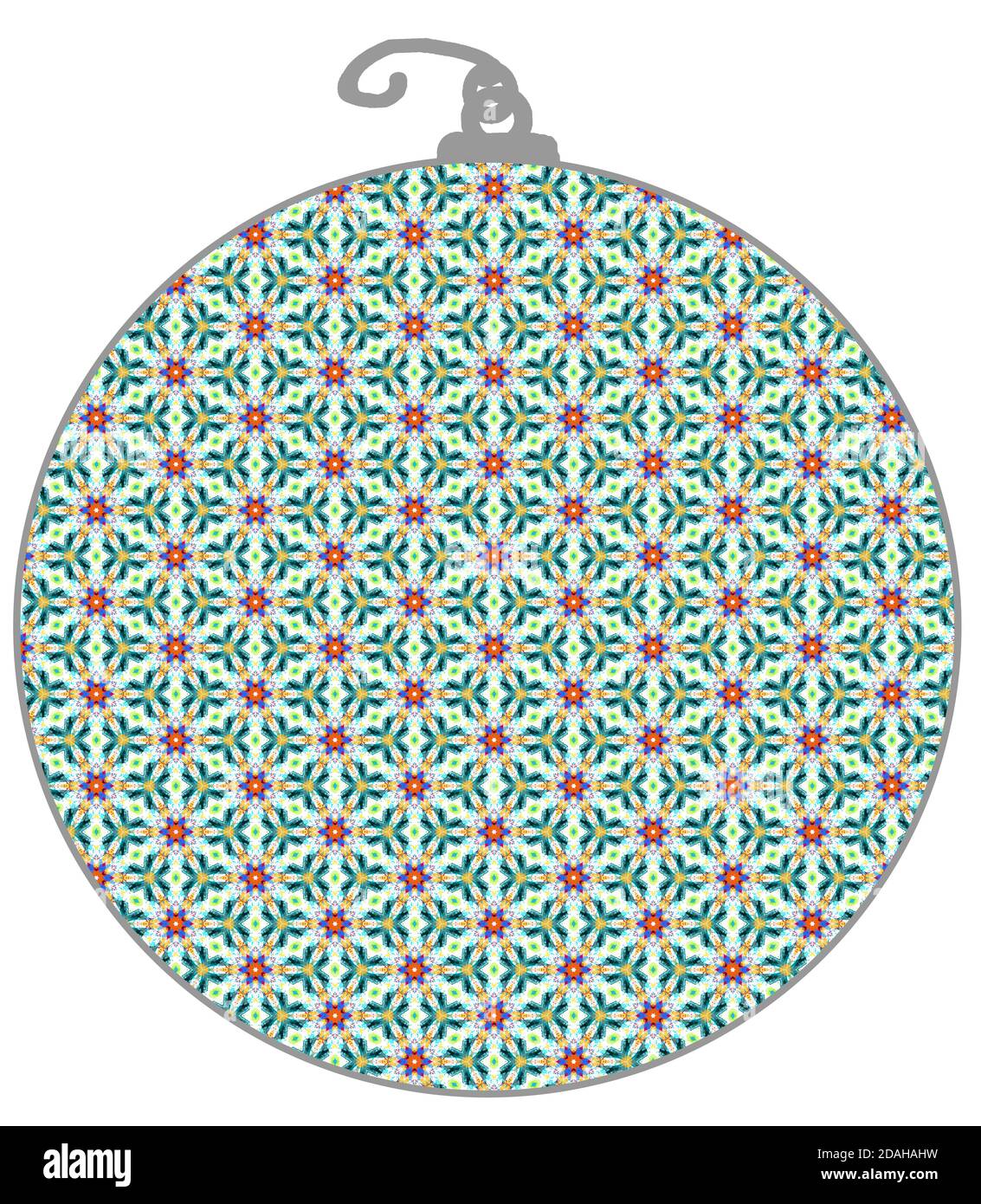 Black and white Christmas decoration op art ornament illustration. Stock Photo