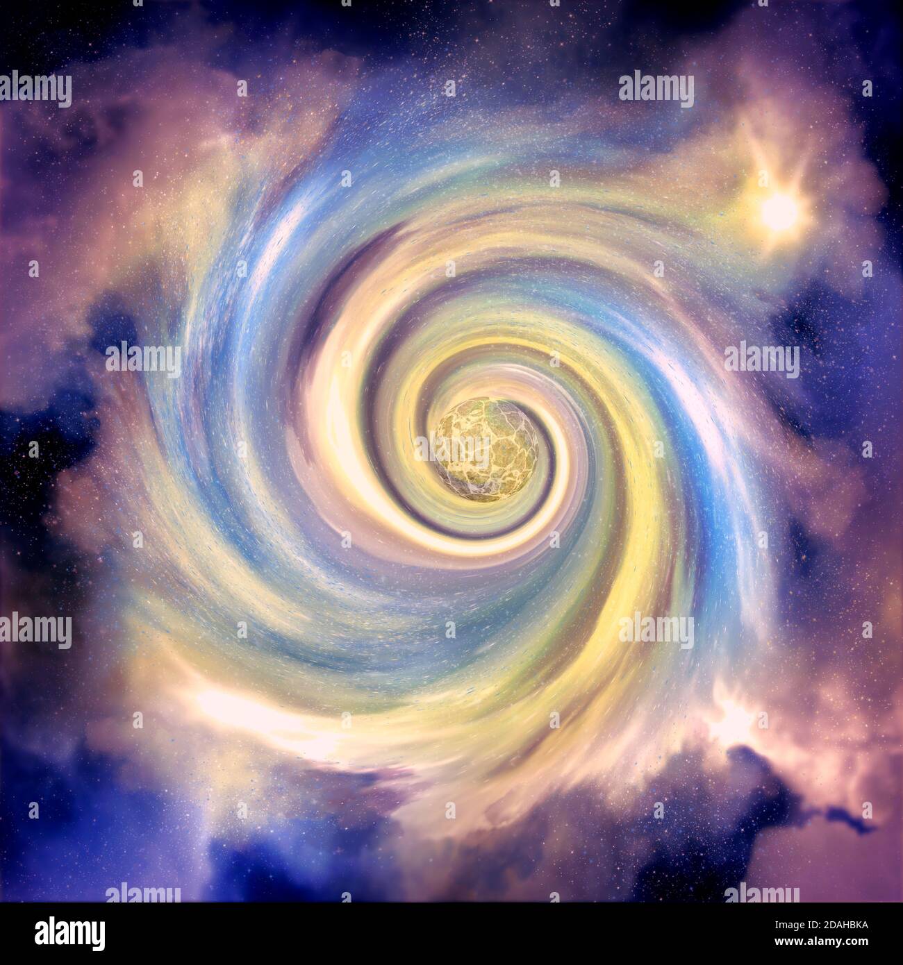 Spiral galaxy illustration Stock Photo - Alamy