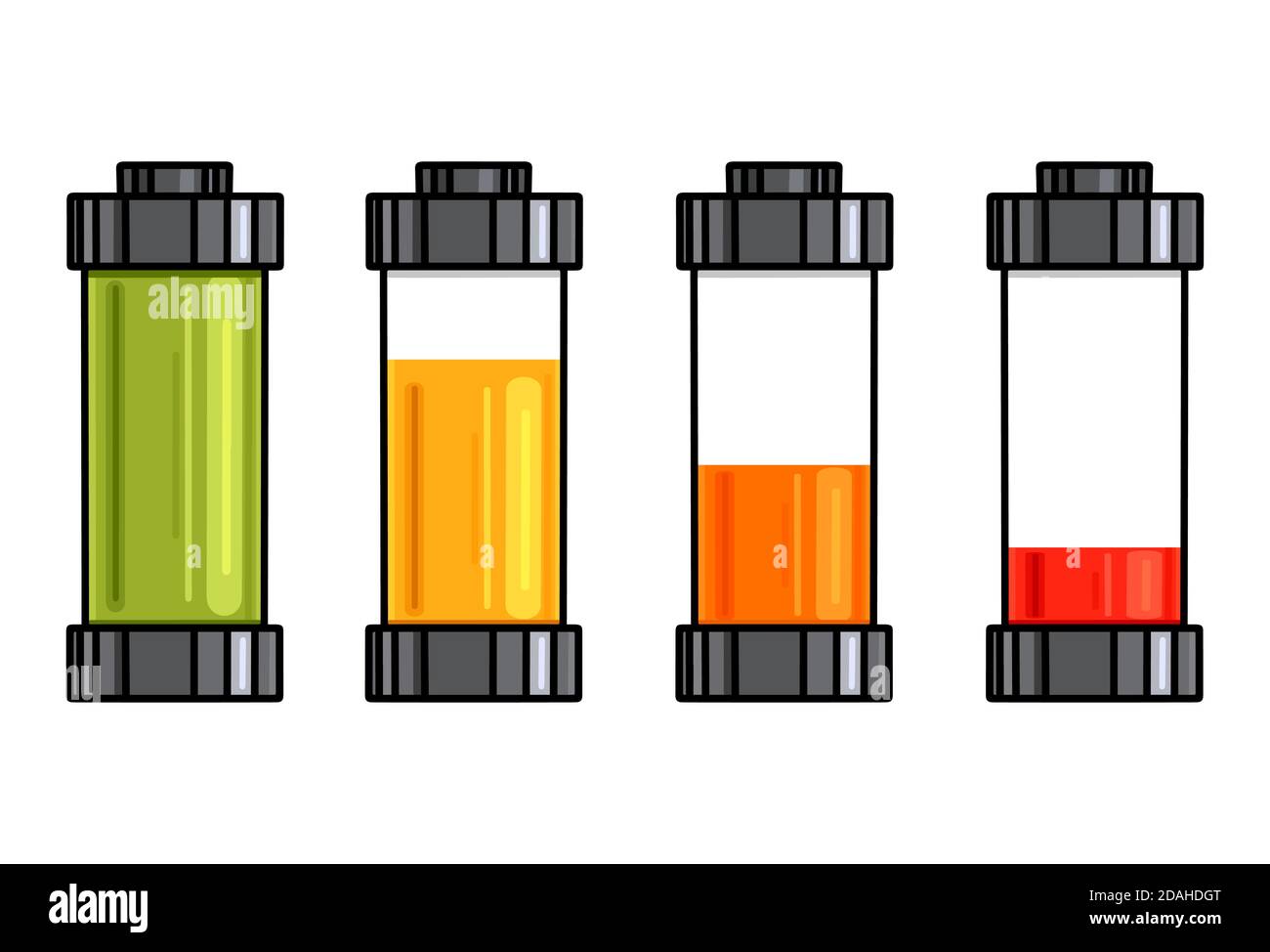 Set of cartoon contour various types of transparent batteries charge.  Vector outline element for mobile phone interface, elements of the site and  your Stock Vector Image & Art - Alamy