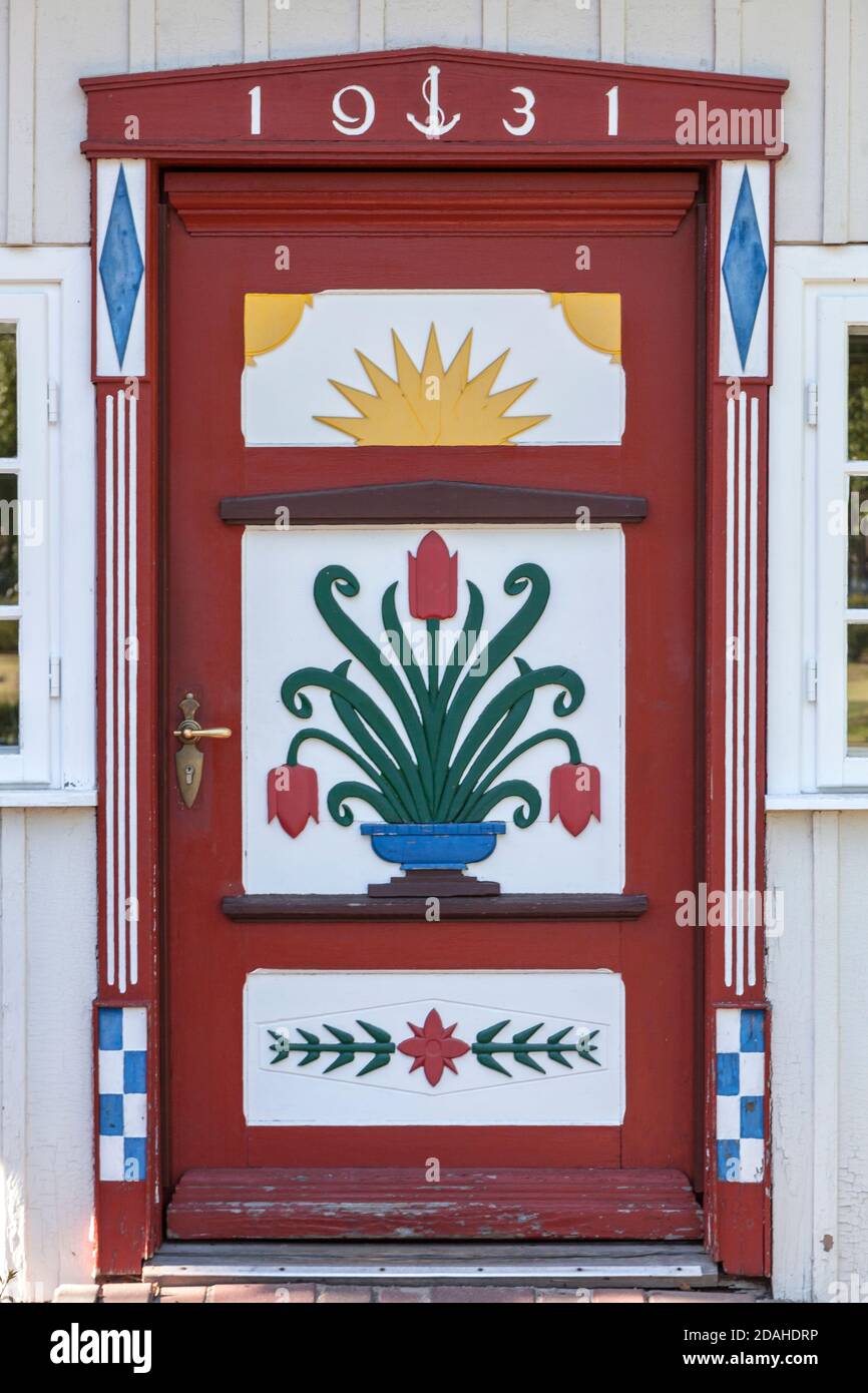 geography / travel, Germany, Mecklenburg-West Pomerania, Prerow, Fischland, traditional door at the Da, Additional-Rights-Clearance-Info-Not-Available Stock Photo
