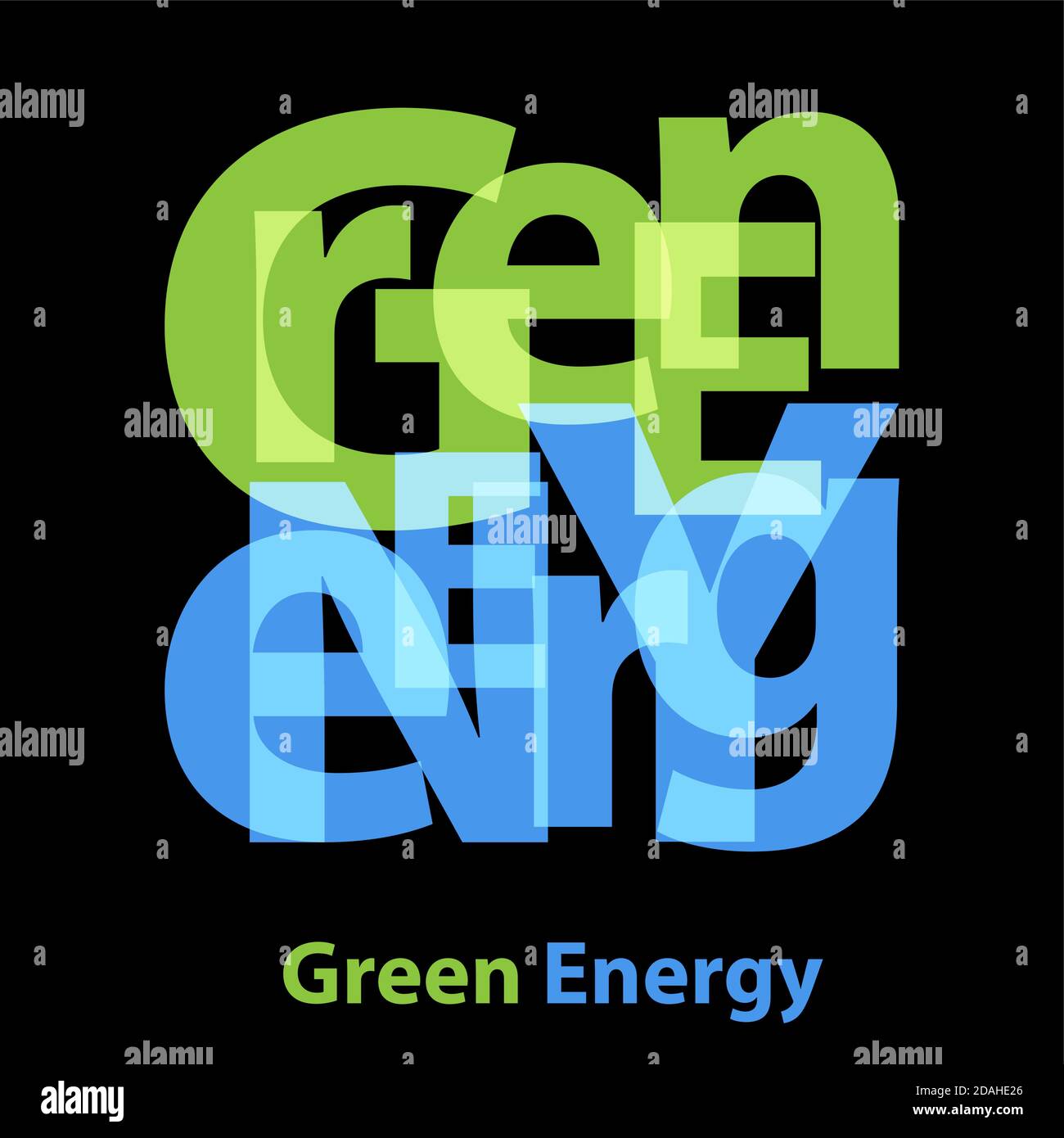 Vector Green Energy. Broken text Stock Vector