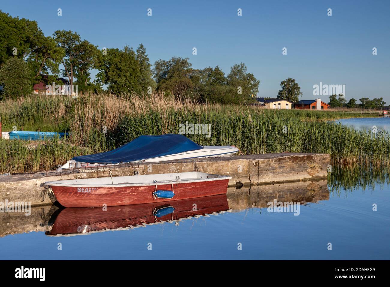 geography / travel, Germany, Mecklenburg-West Pomerania, Neppermin, boats on the Szczecin Lagoon, Nepp, Additional-Rights-Clearance-Info-Not-Available Stock Photo