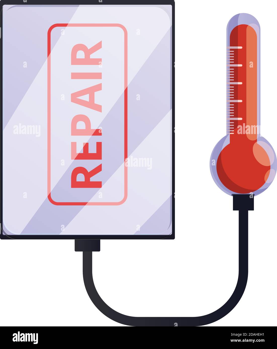 Hot charging tablet repair icon. Cartoon of hot charging tablet repair