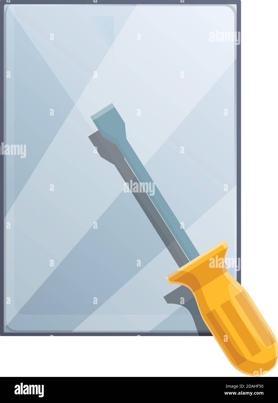 Screwdriver tablet repair icon. Cartoon of screwdriver tablet repair ...