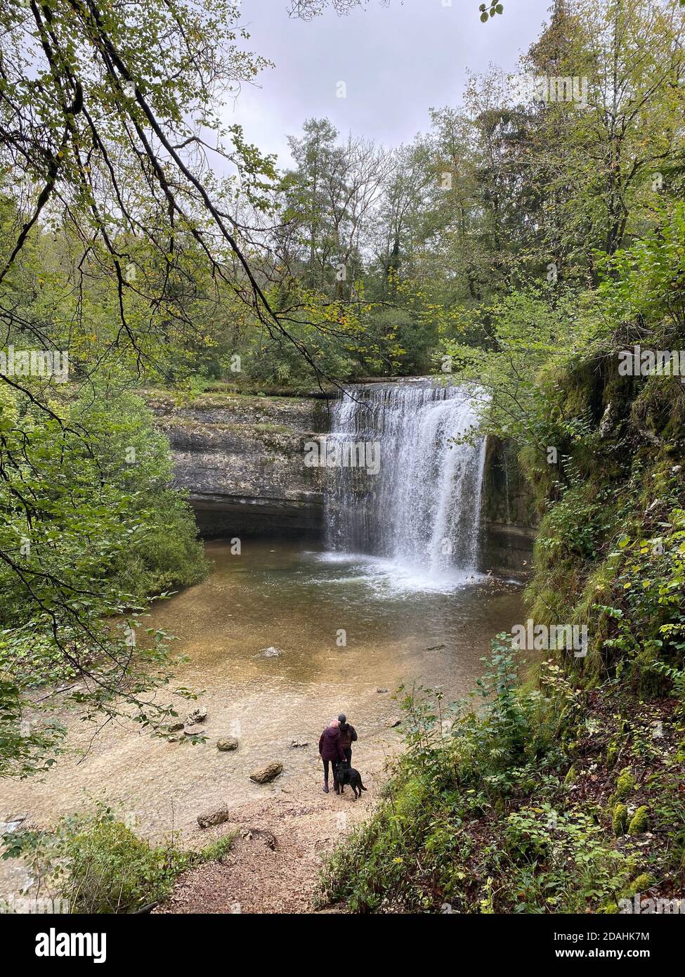 Saut de la Forge waterfall is one of the several falls of the Cascade du hérisson, france, jura Stock Photo