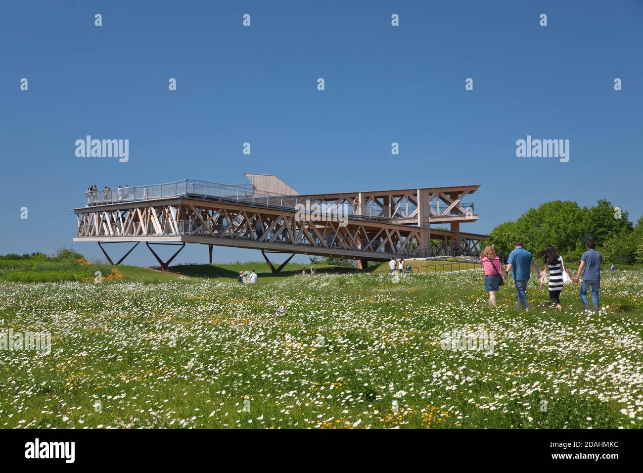 geography / travel, Germany, Rhineland-Palatinate, Koblenz, wooden observation platform at the fortres, Additional-Rights-Clearance-Info-Not-Available Stock Photo