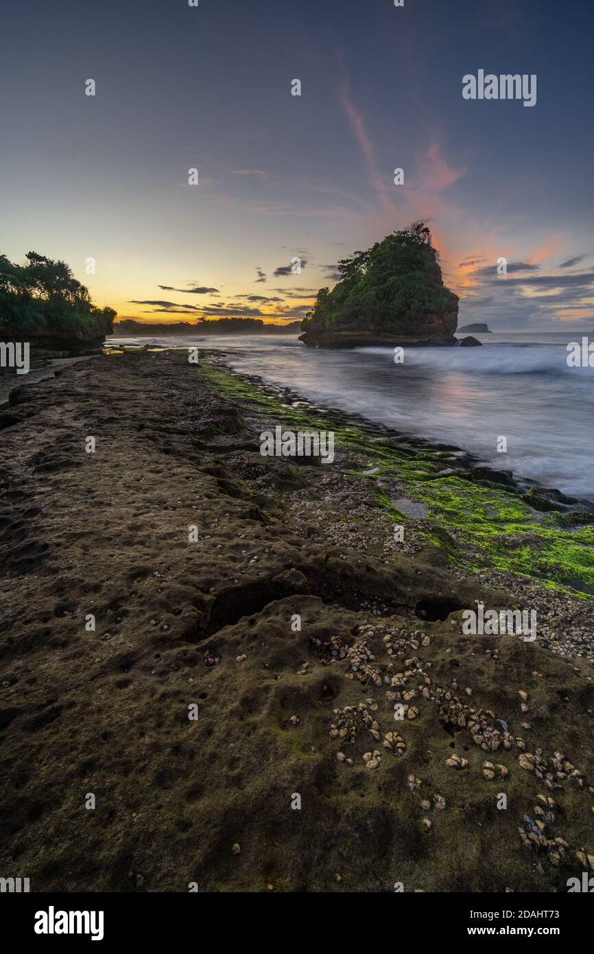 Beach in Malang Indonesia Stock Photo