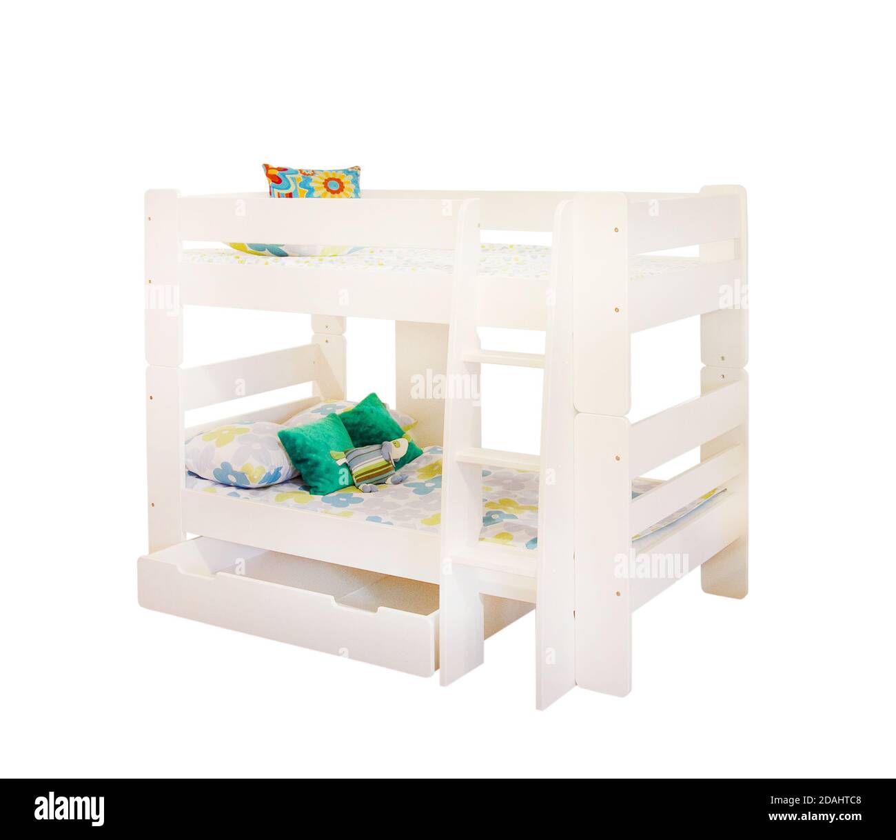 White bunk bed isolated on white background Stock Photo Alamy