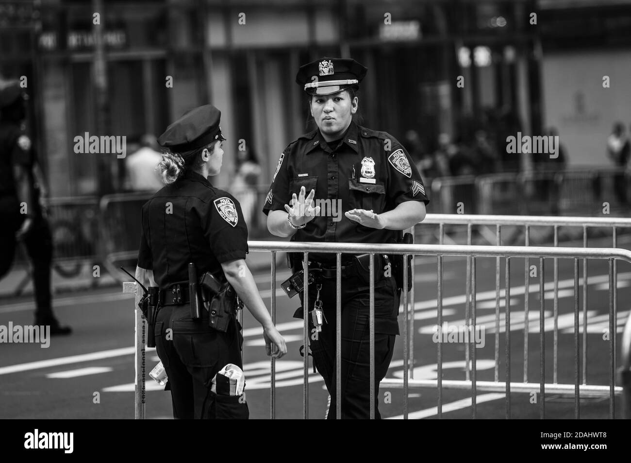 NEW YORK, USA Sep 21, 2017 Police officers performing his duties on