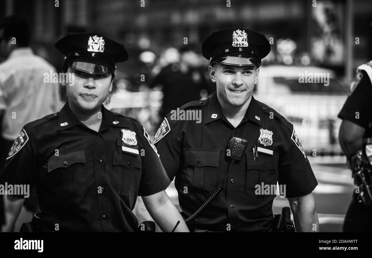 NEW YORK, USA Sep 21, 2017 Police officers performing his duties on