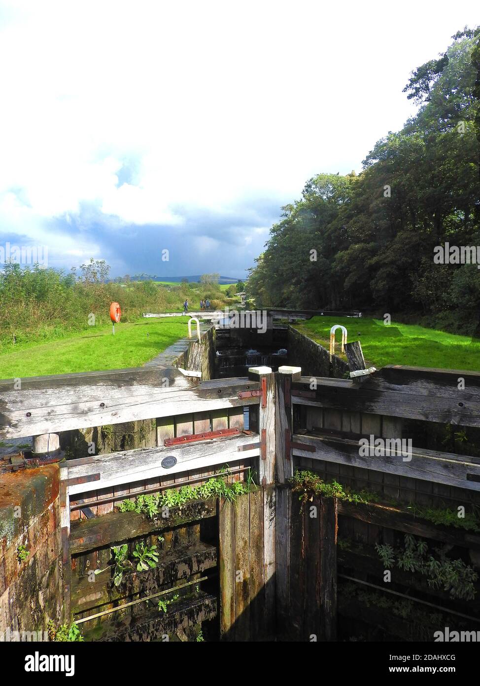 British Canal System -Glasson Branch of Lancaster Canal,  England, UK -----  Glasson Top (2nd lock) in September 2020 Stock Photo