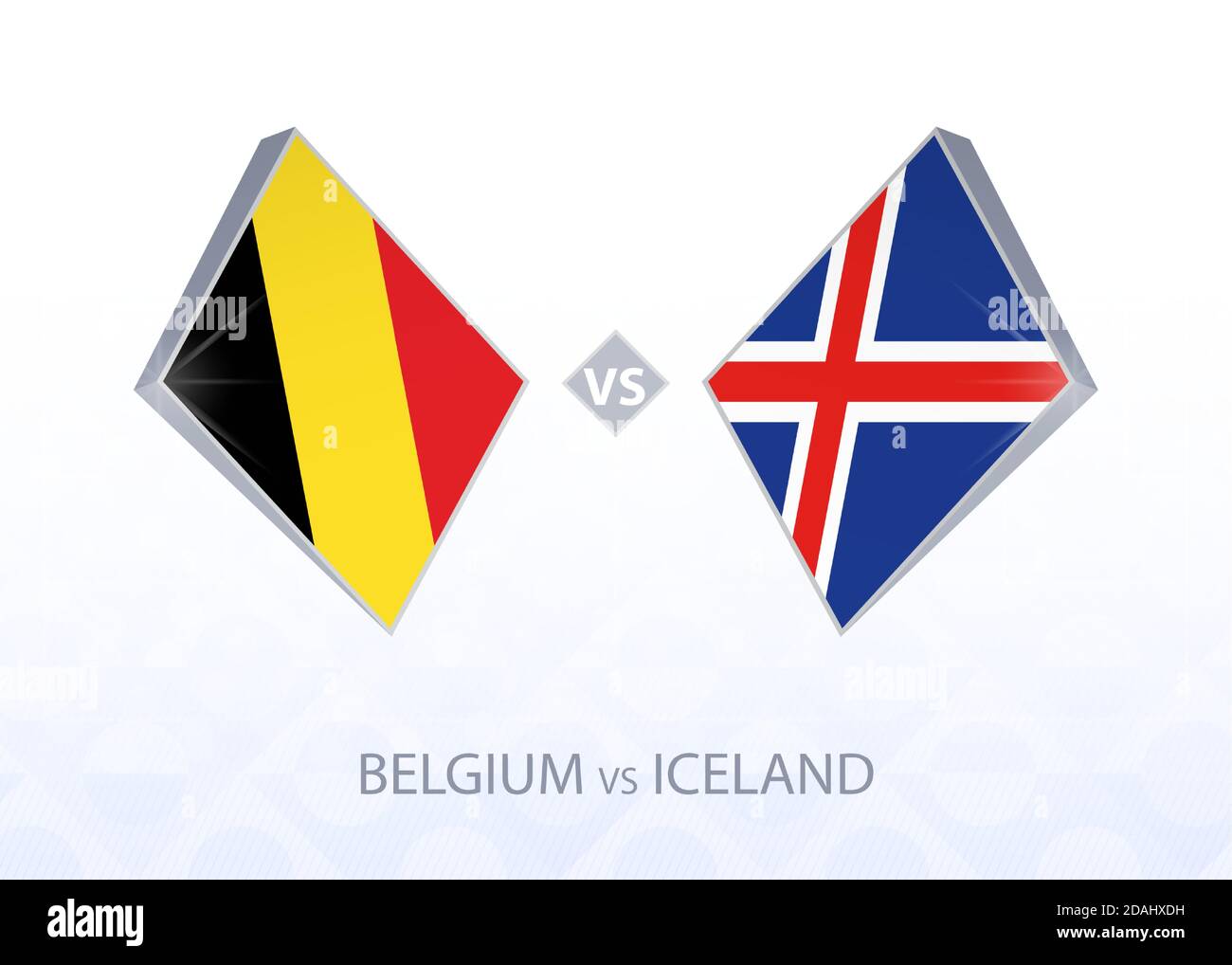 Europe football competition Belgium vs Iceland, League A, Group 2. Vector illustration. Stock Vector