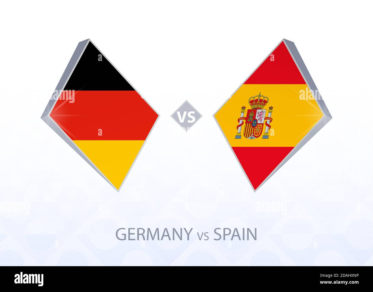 Europe football competition Germany vs Spain, League A, Group 4. Vector