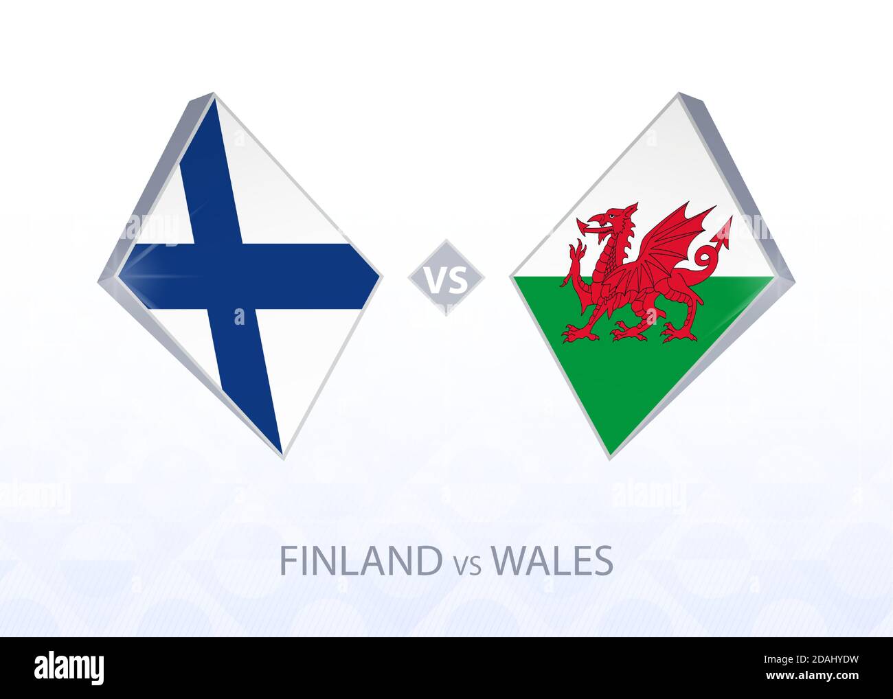 Europe football competition Finland vs Wales, League B, Group 4. Vector