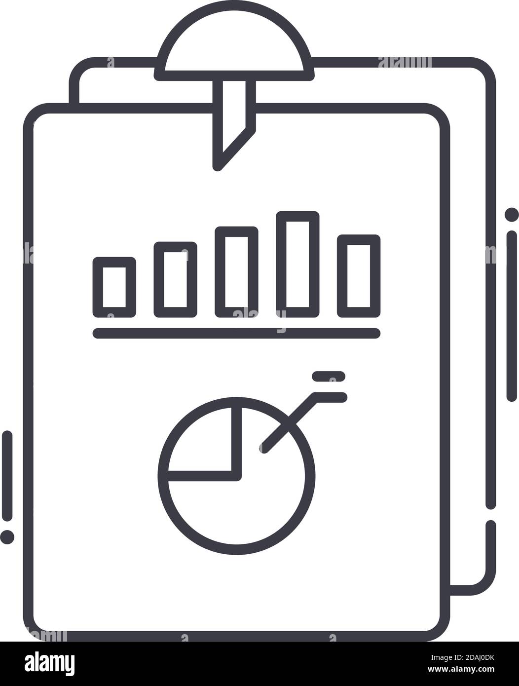 Business paper icon, linear isolated illustration, thin line vector ...