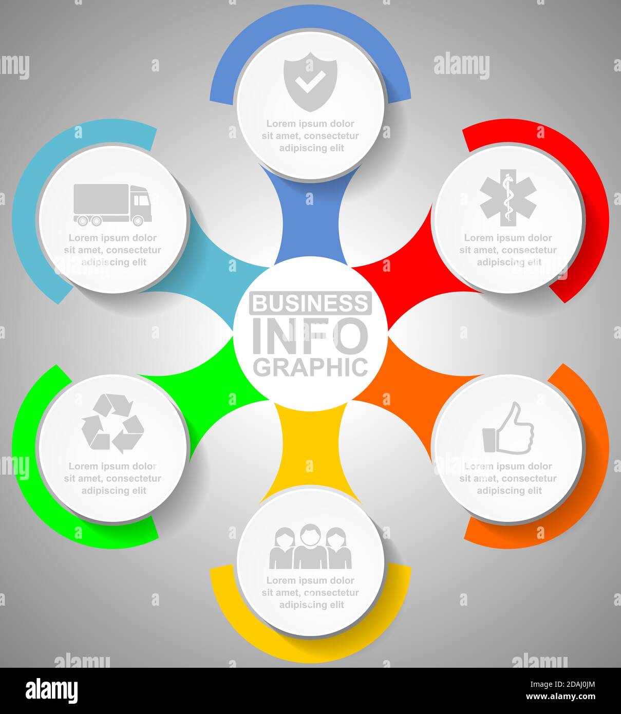 Business infographic vector template with 6 options Stock Vector Image ...
