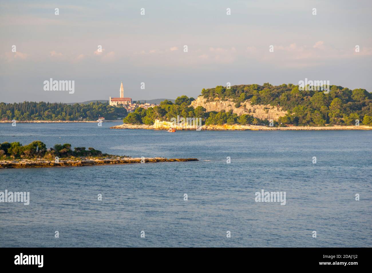 Distant view of Rovinj from Sveti Andrija Island, Rovinj, Croatian ...