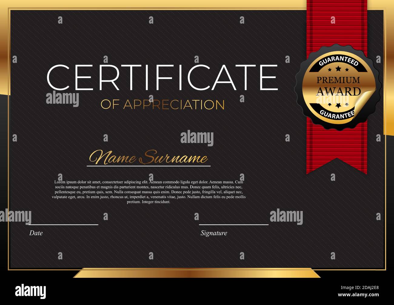 Certificate template Background. Award diploma design blank. Vector Illustration Stock Vector