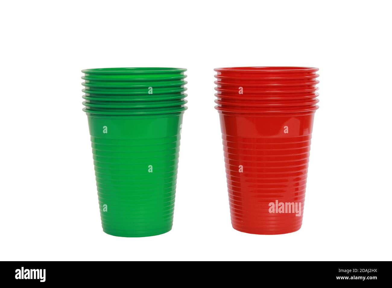 https://c8.alamy.com/comp/2DAJ2HX/closeup-shot-of-stacks-of-red-and-green-plastic-cups-isolated-on-a-white-background-2DAJ2HX.jpg