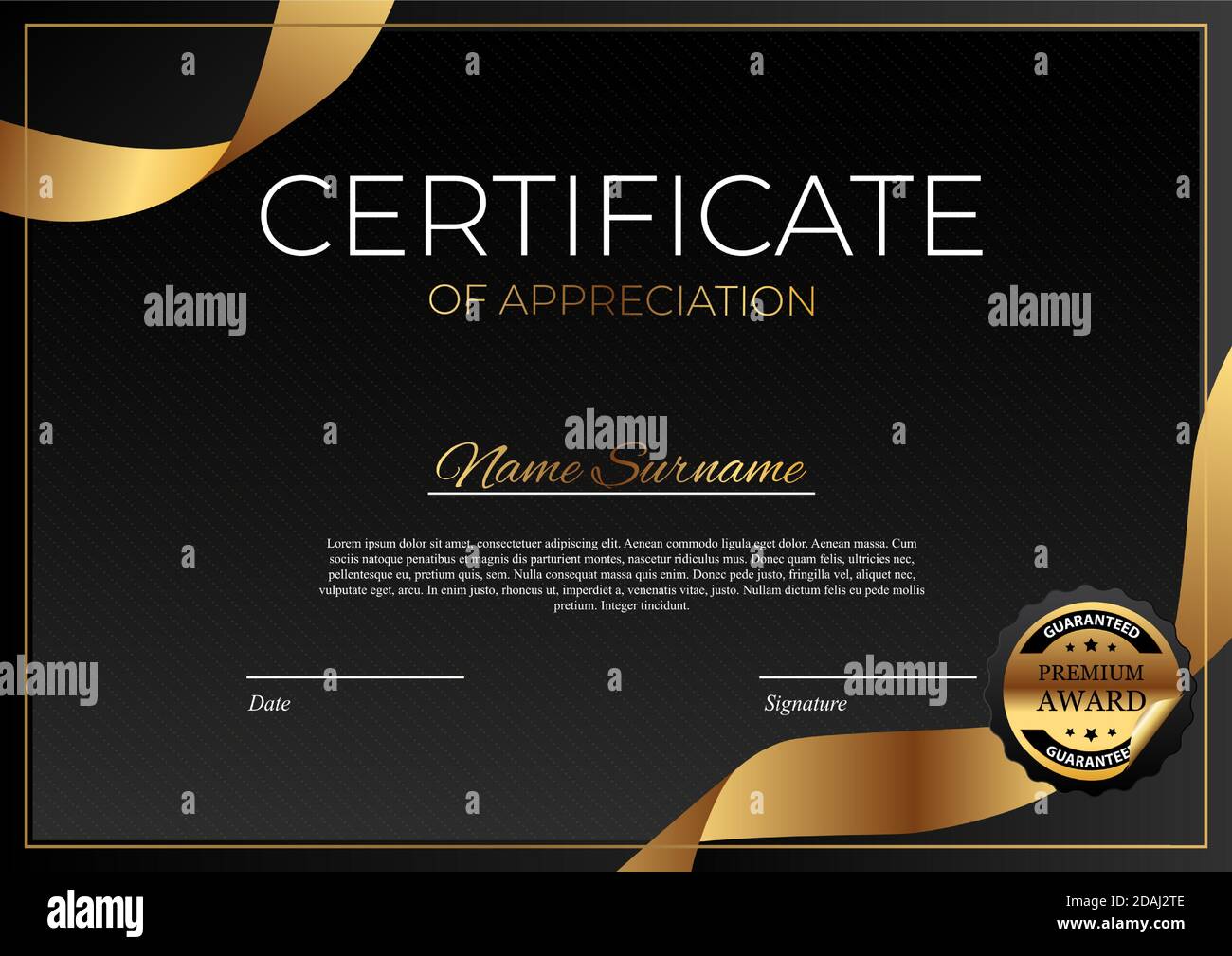 Certificate template Background. Award diploma design blank. Vector Illustration Stock Vector