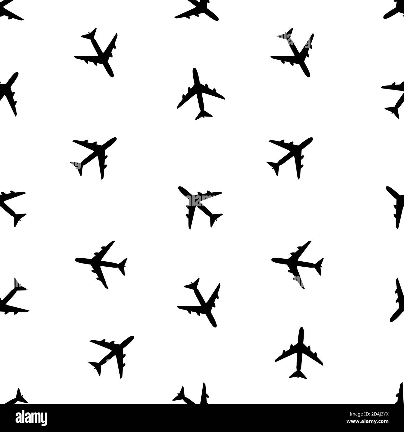 Airplane Seamless Pattern on Background Vector Illustration Stock Vector
