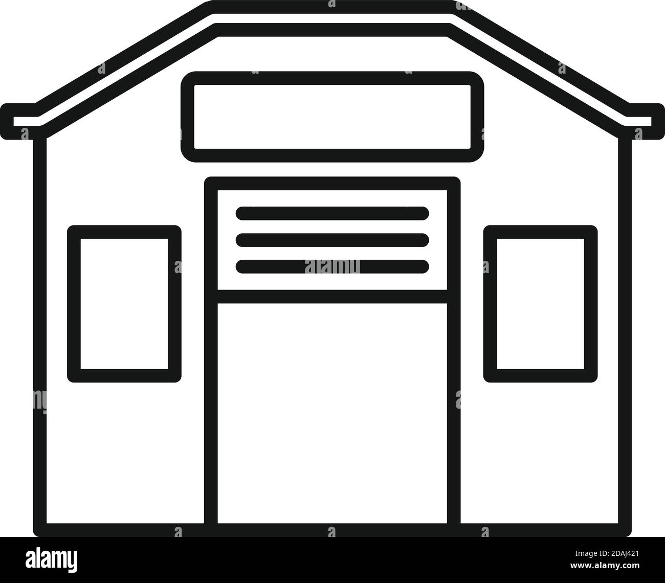 Storage warehouse icon, outline style Stock Vector