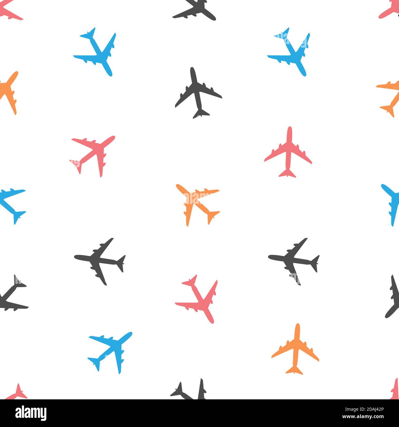 Airplane Seamless Pattern on Background Vector Illustration Stock Vector
