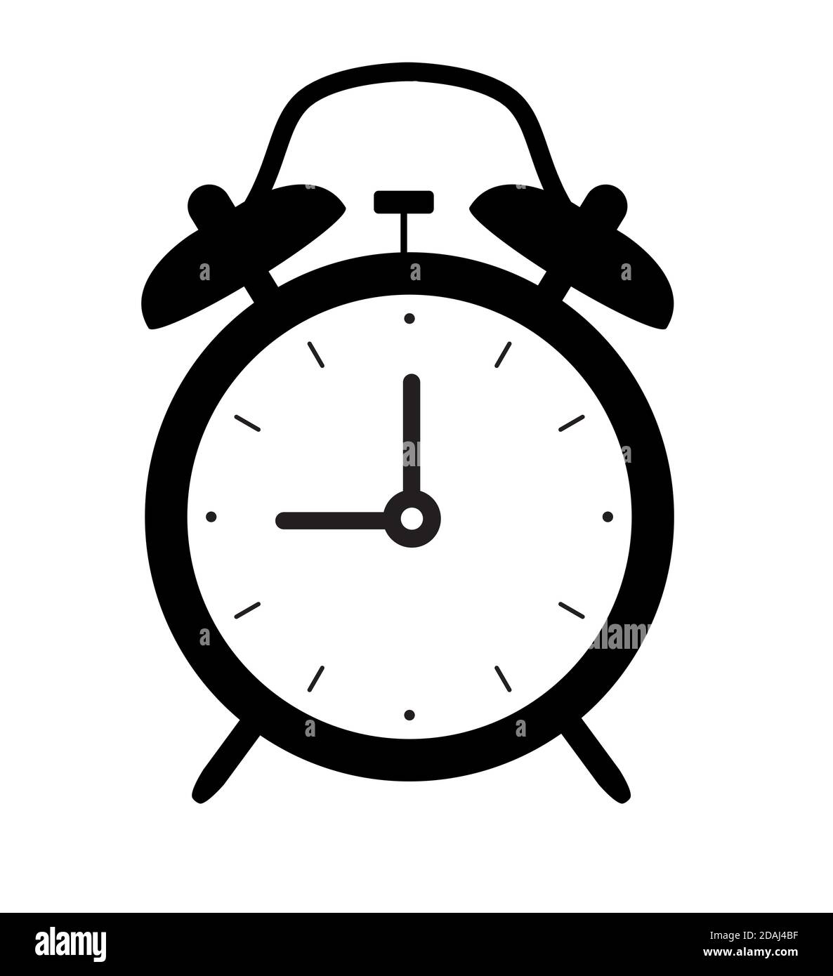 Alarm Clock Icon Isolated on white background. Vector Illustration ...