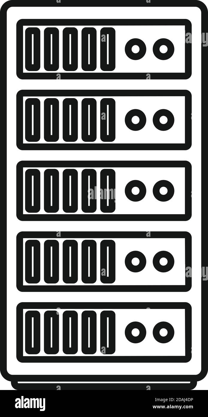 Storage data cloud server icon, outline style Stock Vector Image & Art ...