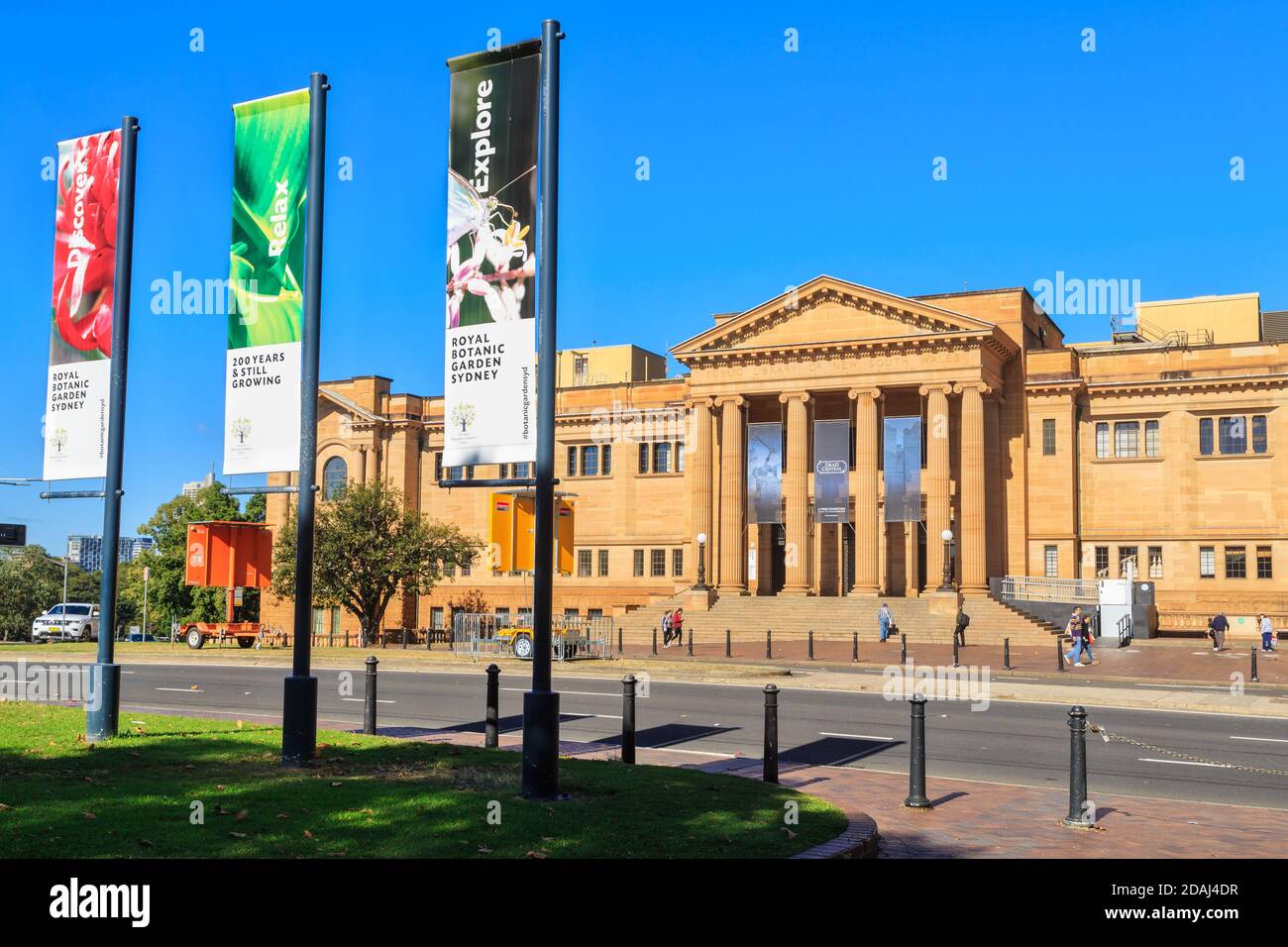 The State Library of New South Wales in Sydney, Australia. View of the historic Mitchell Wing, a sandstone building opened in 1910 Stock Photo