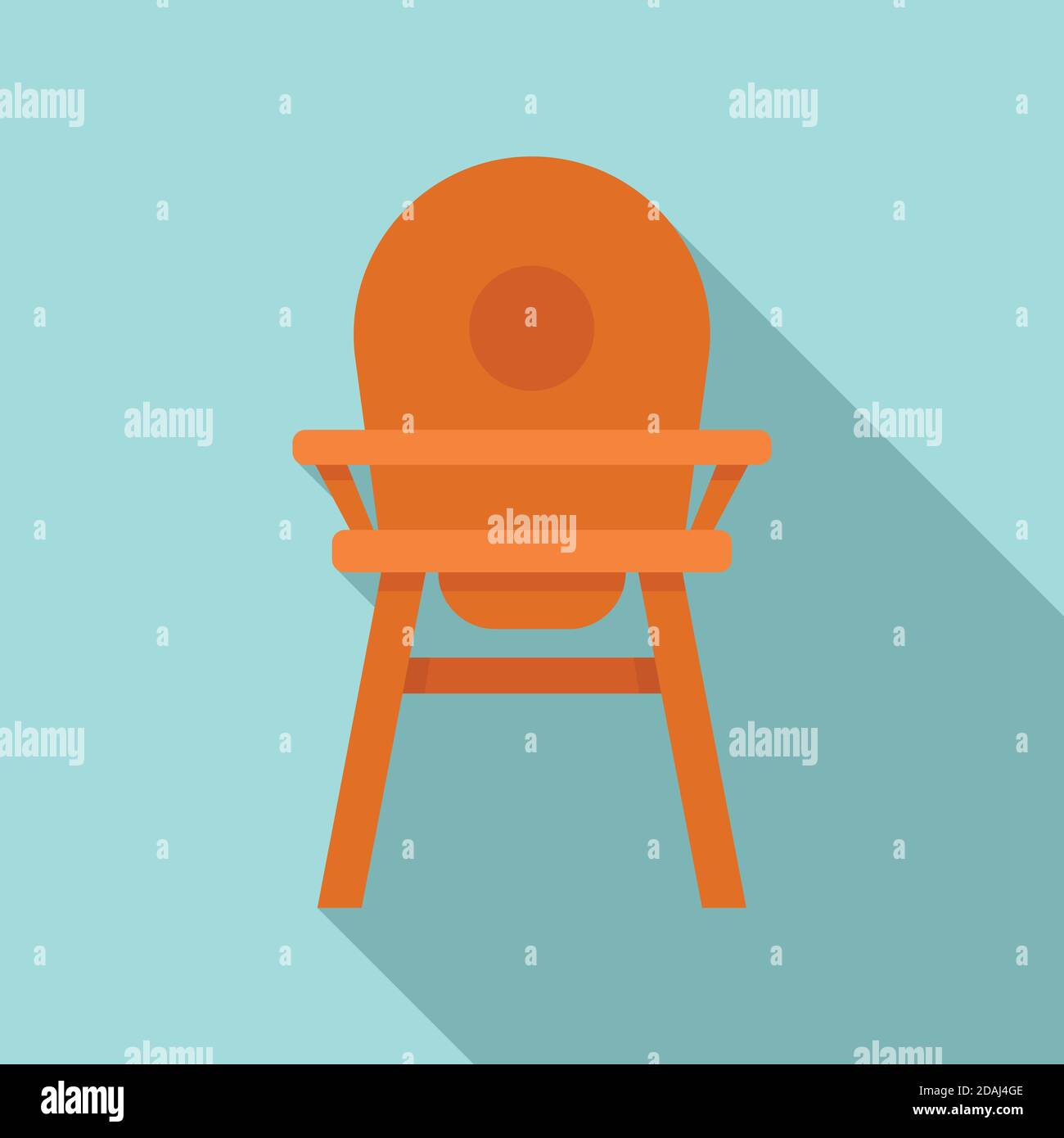 Childcare feeding chair icon, flat style Stock Vector