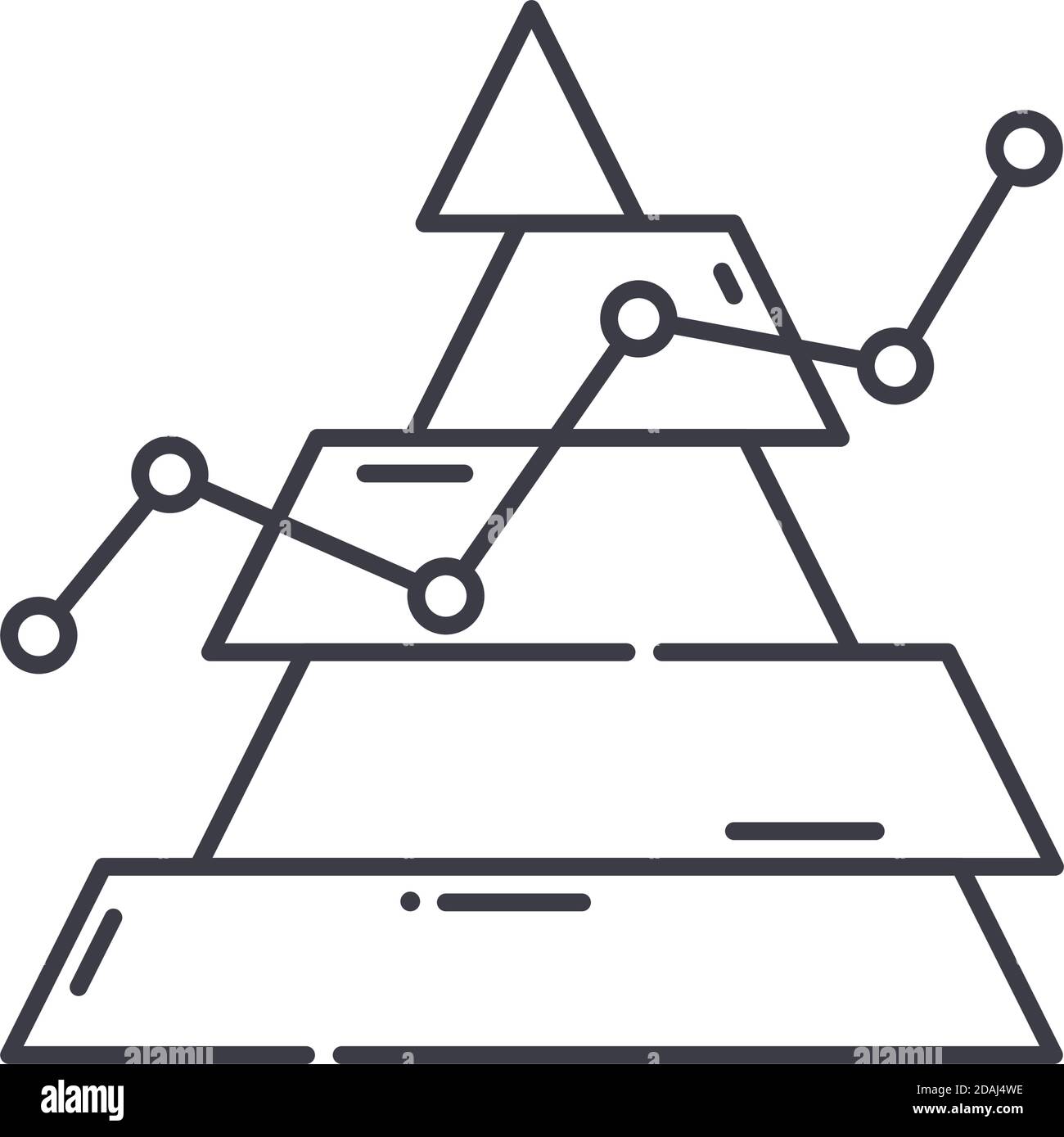 Business graph icon, linear isolated illustration, thin line vector ...