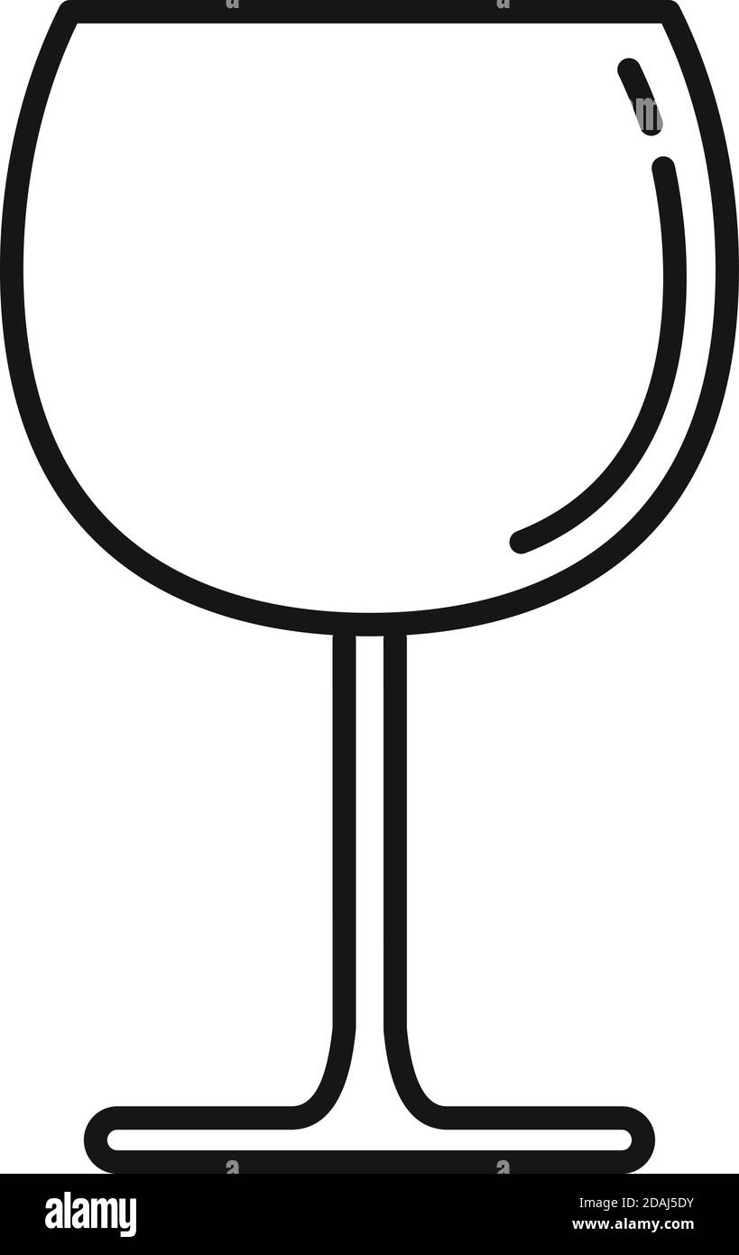Prosecco wineglass icon, outline style Stock Vector