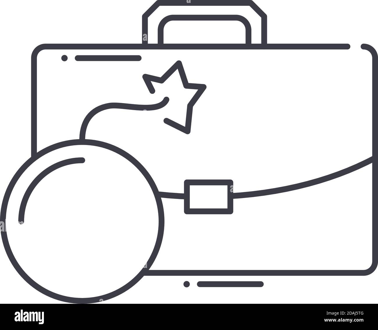 Business crisis icon, linear isolated illustration, thin line vector ...